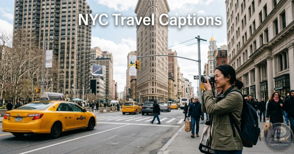 Traveler photographing New York landmark street view