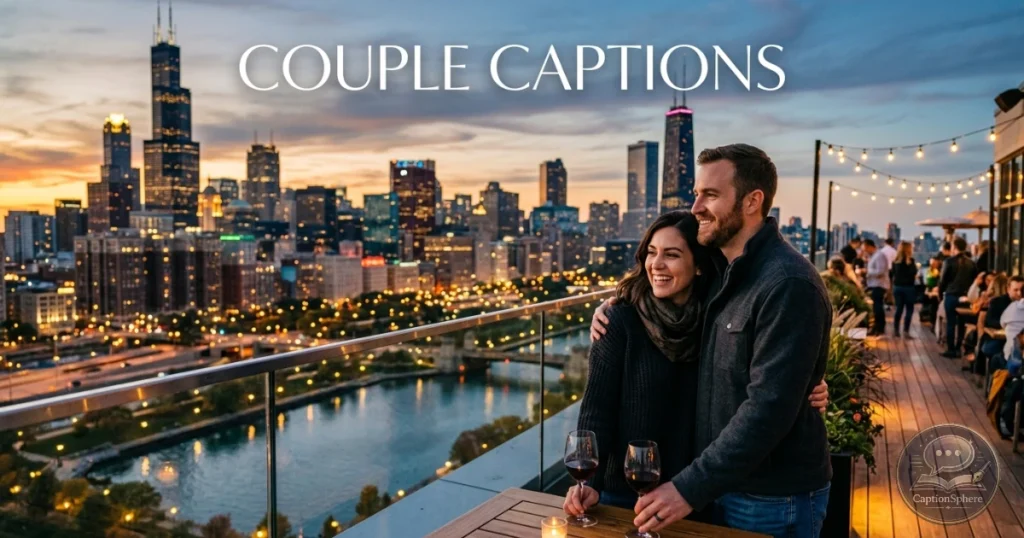 Couple viewing Chicago skyline together