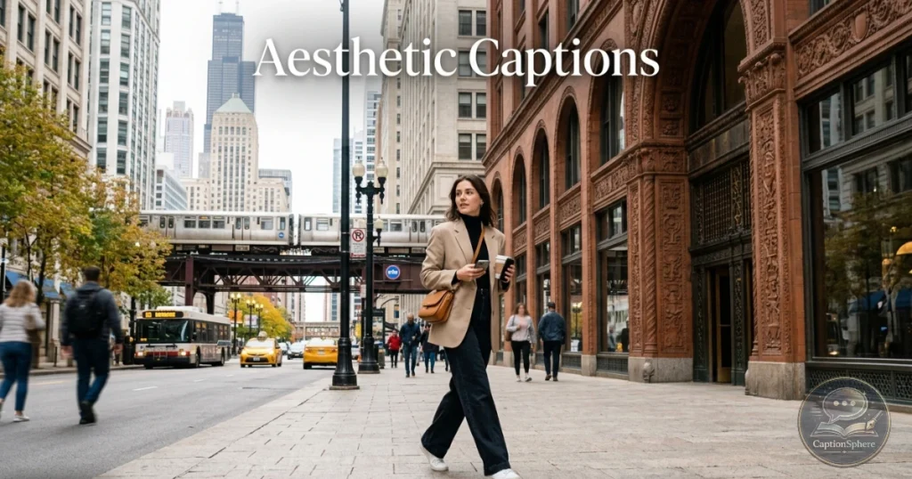 Stylish person walking through Chicago streets