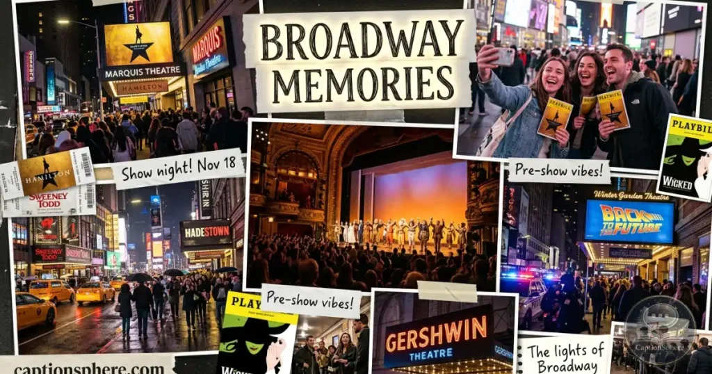 Collage-style arrangement of Broadway moments from one memorable evening.