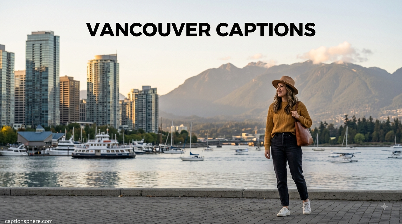 Traveler overlooking Vancouver skyline with mountains and waterfront in the background