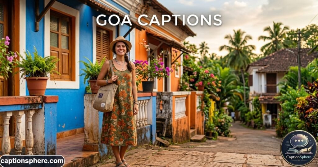 Traveler posing beside colorful coastal architecture in Goa