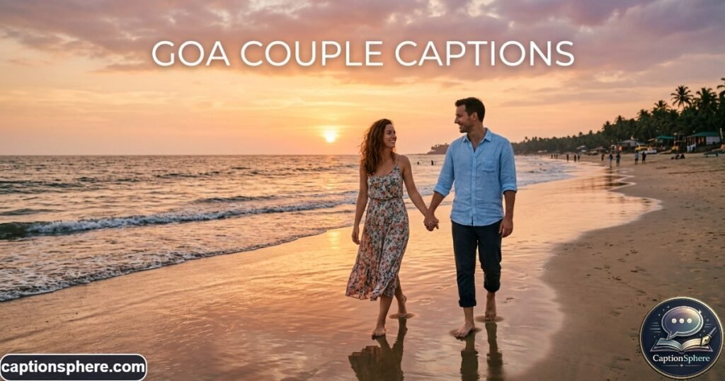 Couple walking hand in hand along the Goa shoreline at sunset