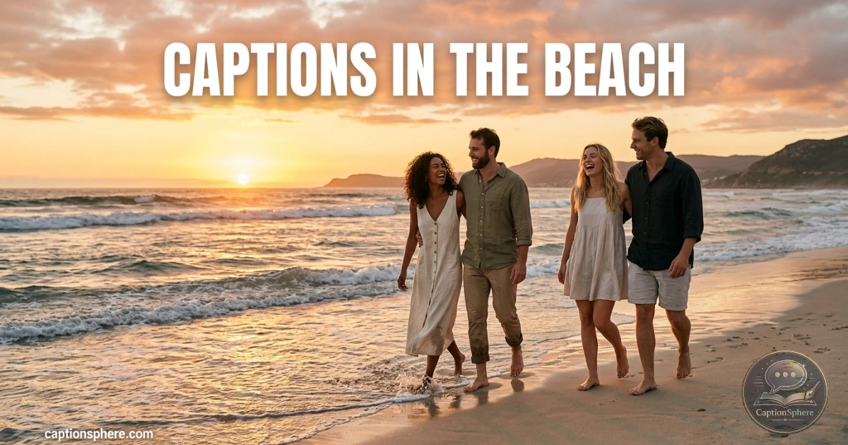 Friends walking along a sunny beach shoreline