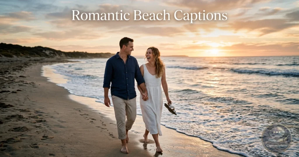 Couple walking hand in hand near ocean