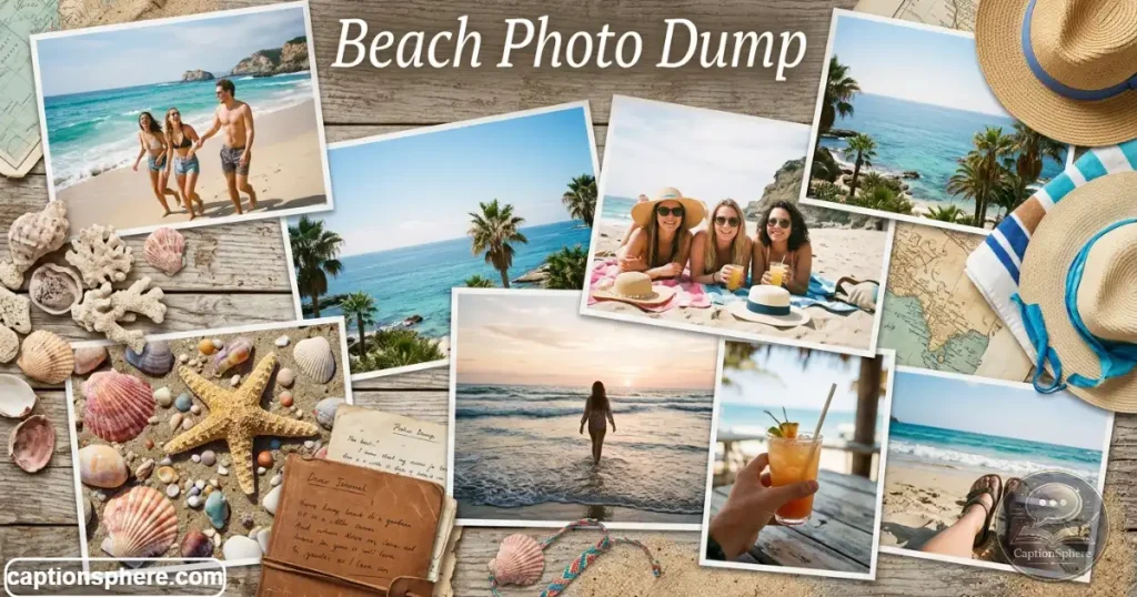 Multiple beach moments captured during vacation