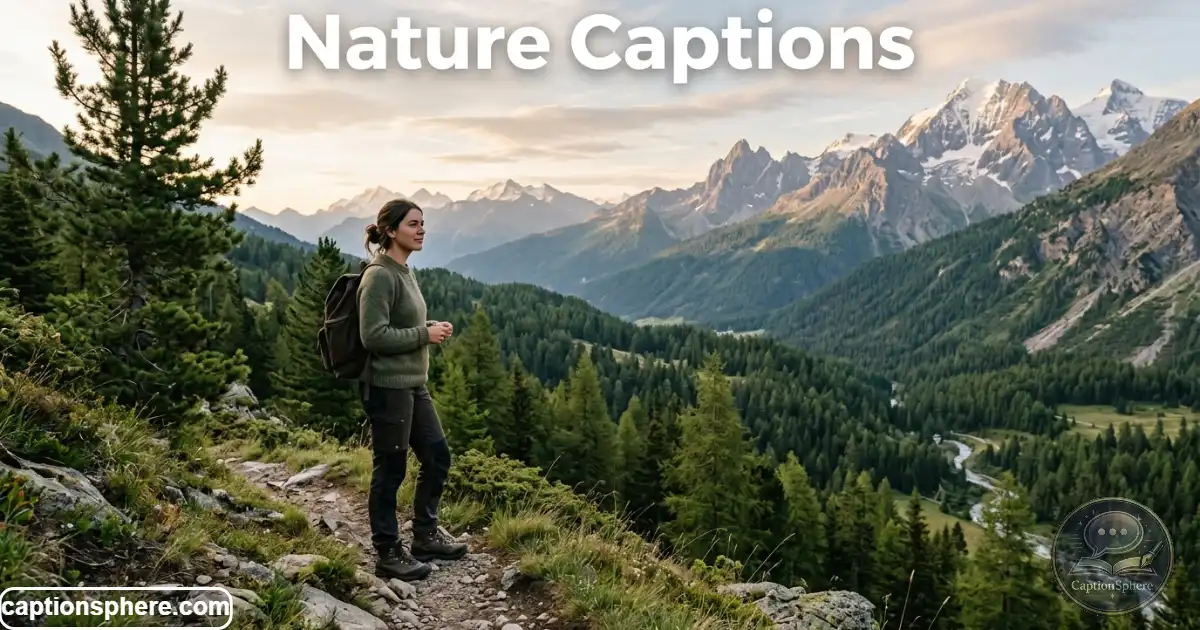 Person enjoying a scenic mountain landscape surrounded by nature