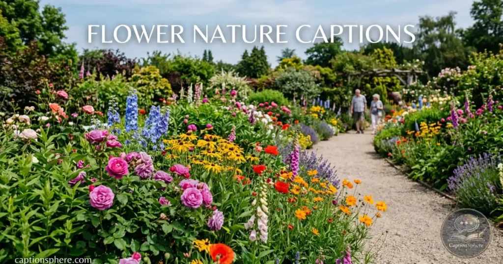 Colorful flowers blooming in a peaceful garden setting