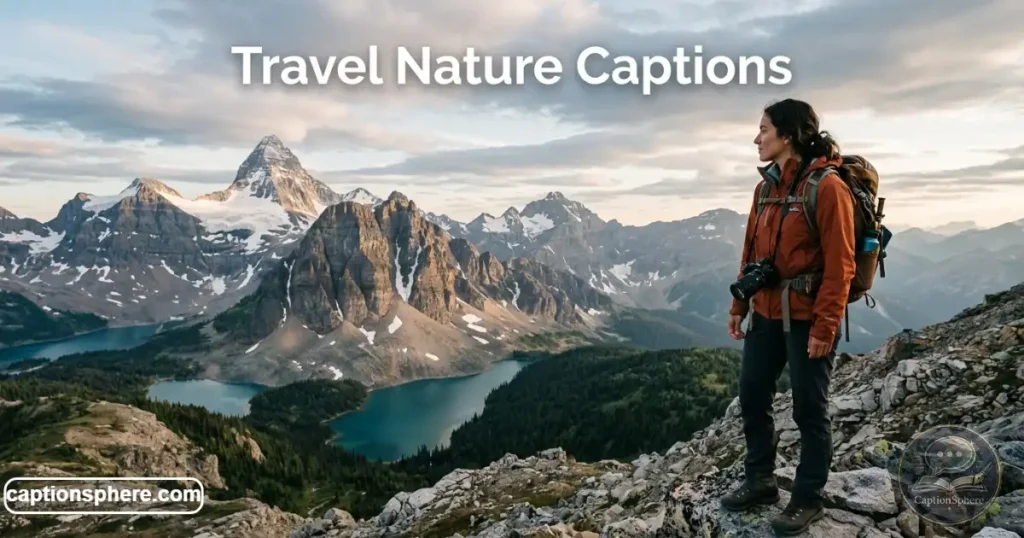 Traveler viewing a scenic natural destination landscape
