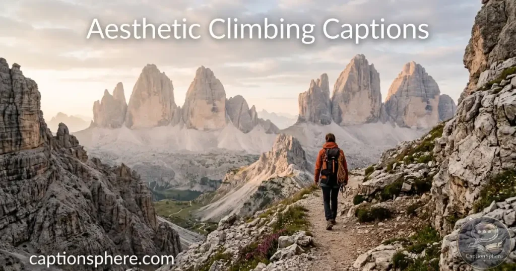 Climber surrounded by mountains and natural scenery