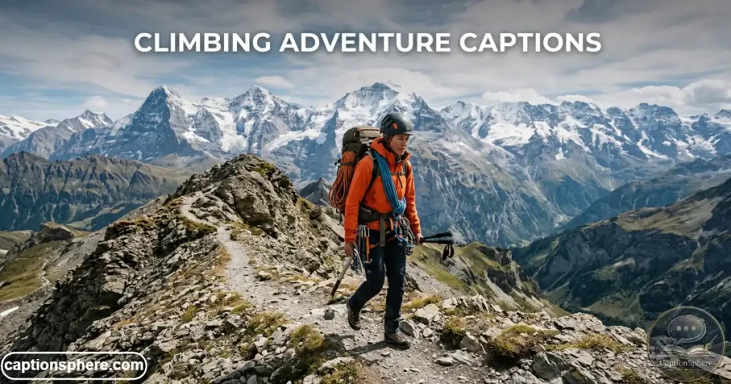 Climber exploring rugged outdoor mountain terrain