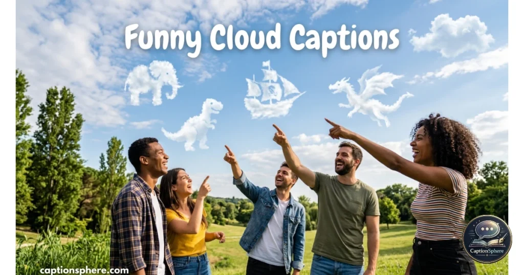 Person pointing at unusual cloud shapes overhead
