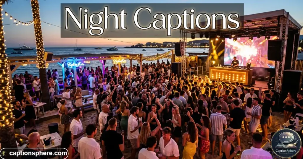 Night scene showing Ibiza lights and entertainment atmosphere