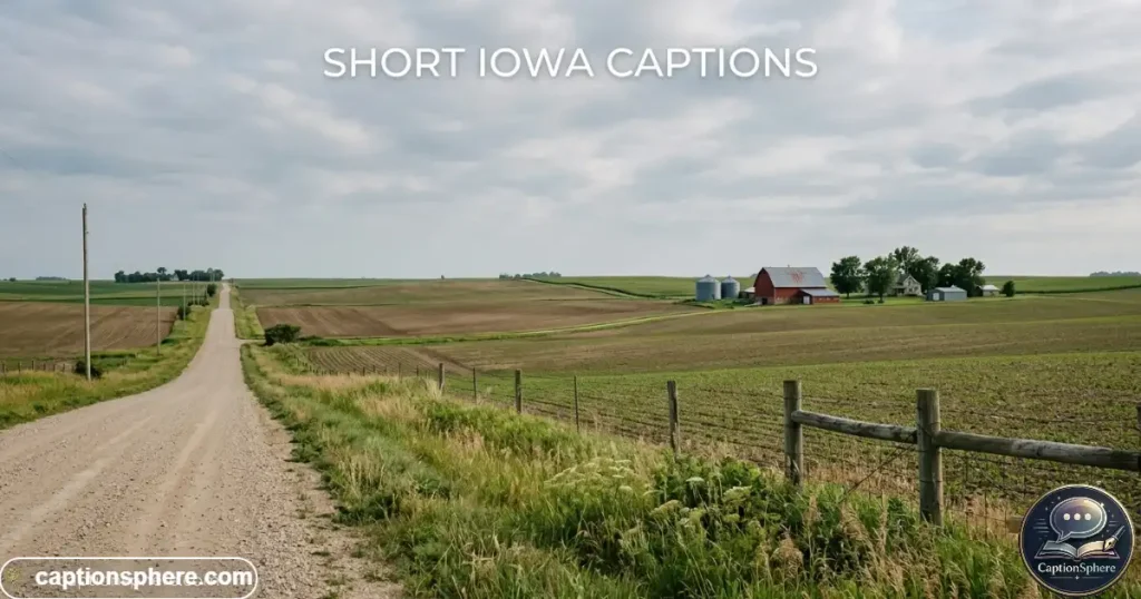 Open Iowa farmland photographed from a quiet country road