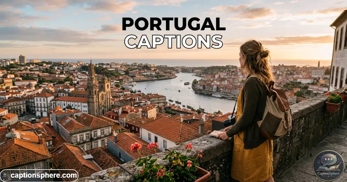 Traveler overlooking a Portuguese coastal city at golden hour