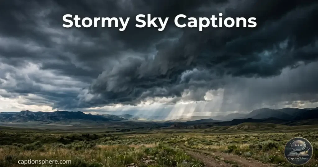 Dark storm clouds gathering above a distant landscape horizon