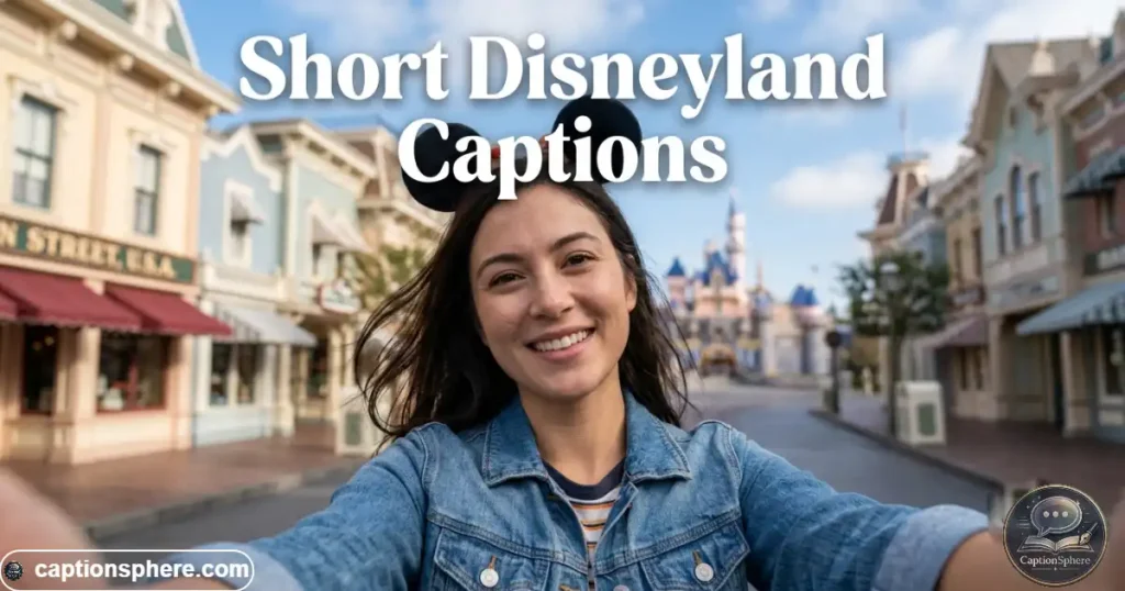 Young woman taking a selfie near Disneyland Main Street