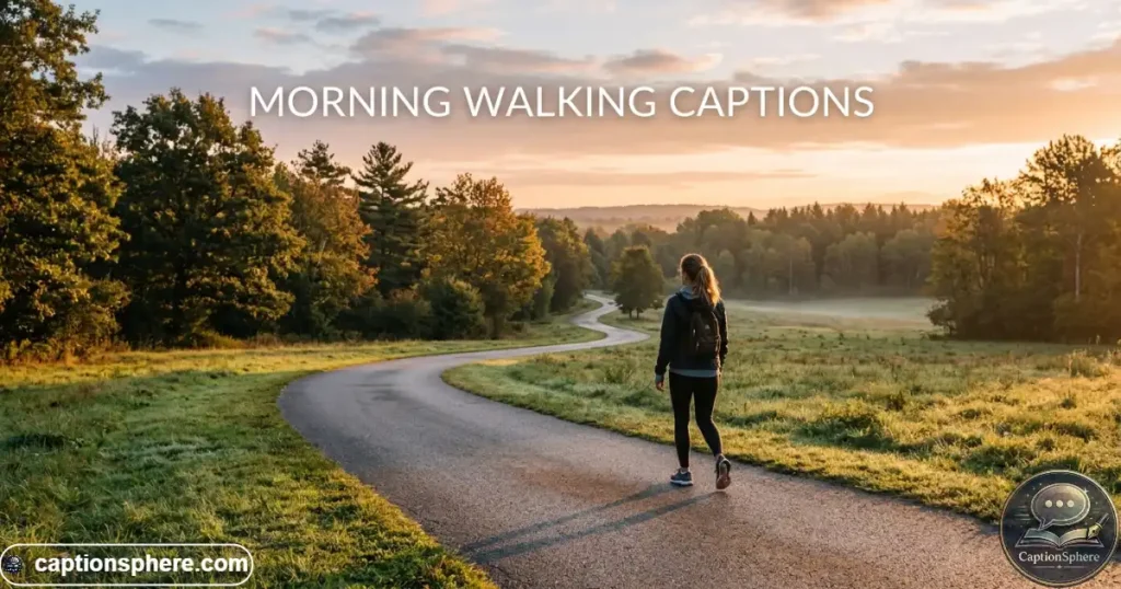 Person walking along a quiet path during a soft sunrise