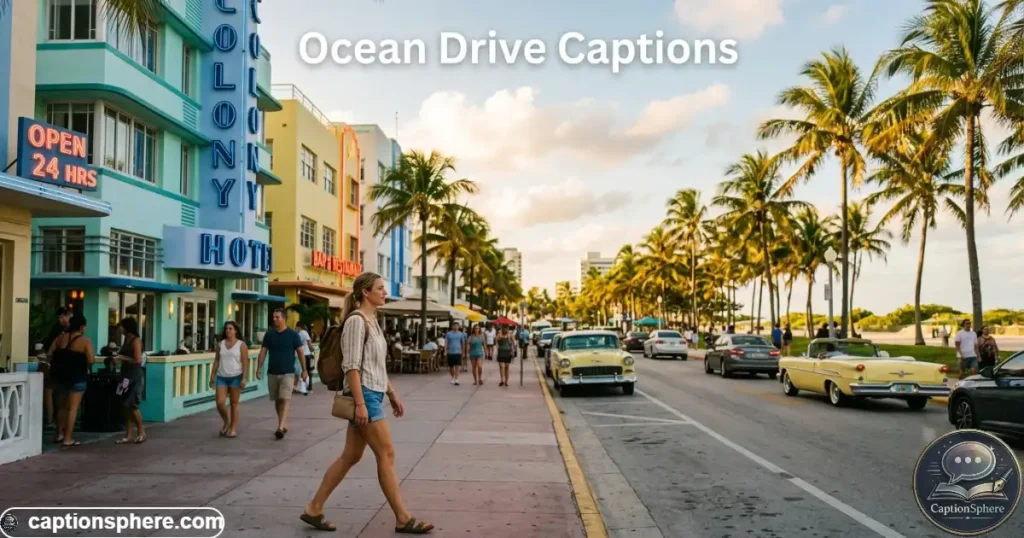 Traveler walking beside colorful Art Deco buildings along Ocean Drive