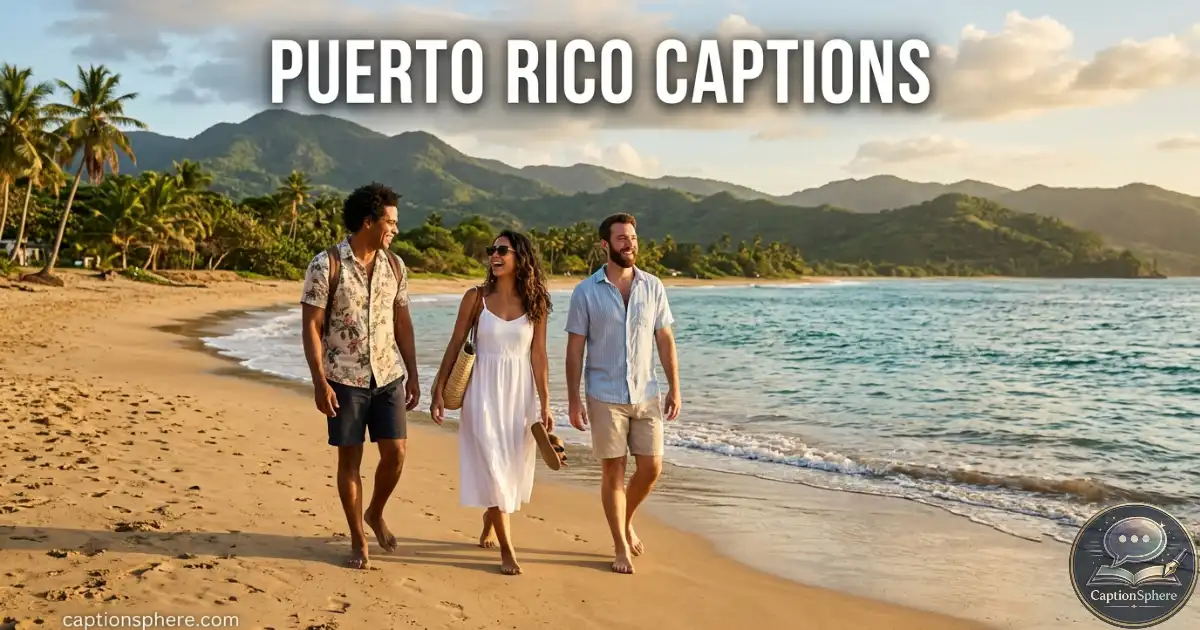 Travelers enjoying a tropical Puerto Rico coastline beside clear blue Caribbean water