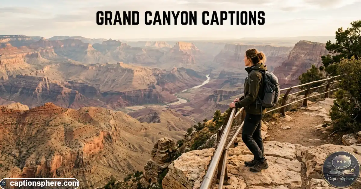 Traveler standing at a Grand Canyon overlook above layered canyon walls