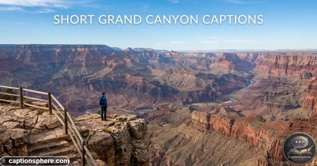 Wide Grand Canyon panorama with a lone person near the overlook