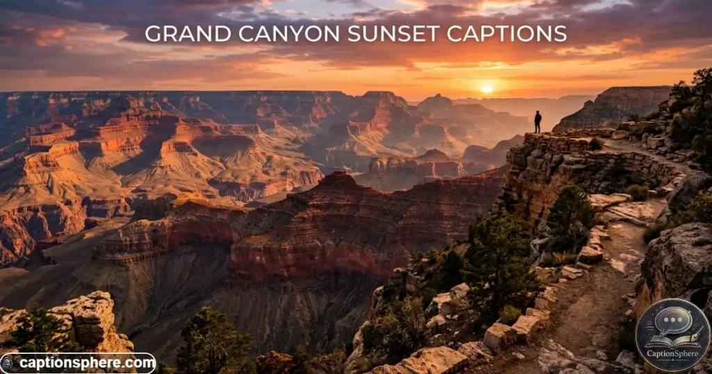 Grand Canyon layers glowing beneath a warm evening sky