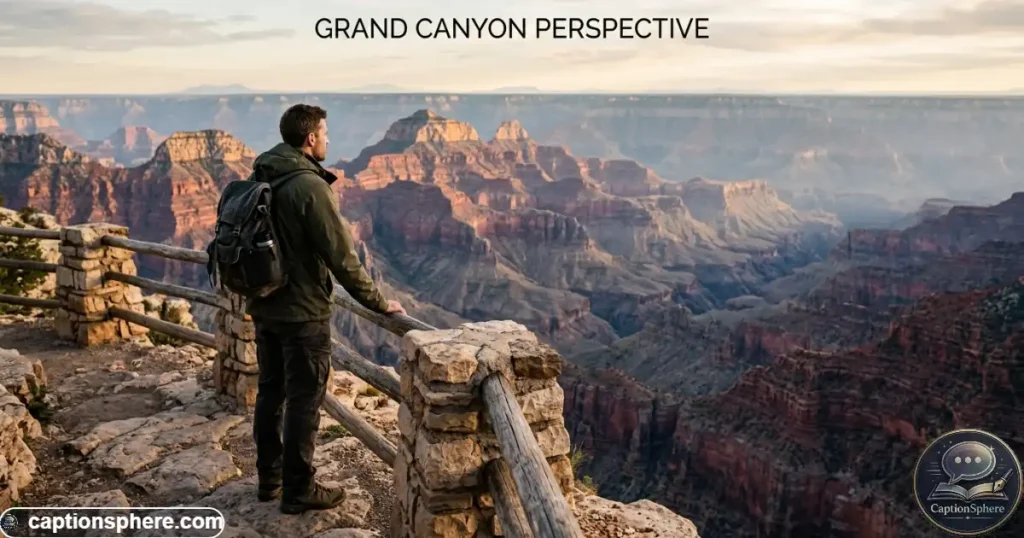 Lone traveler gazing across the expansive Grand Canyon landscape