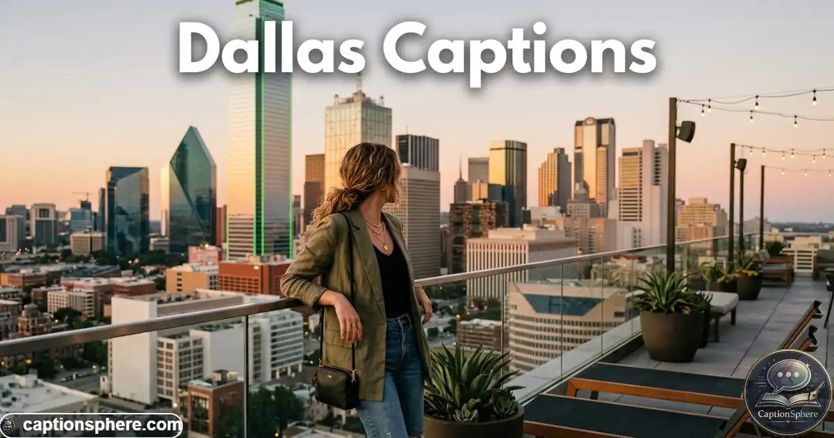 Dallas skyline glowing at sunset with a person viewing the city from a rooftop