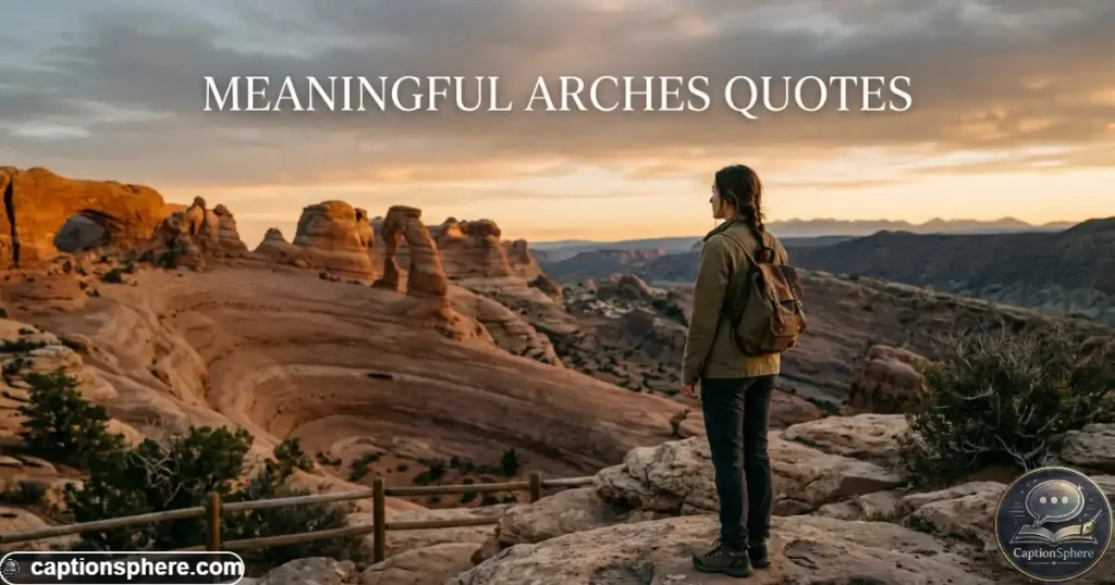 Traveler overlooking distant sandstone formations in soft evening light