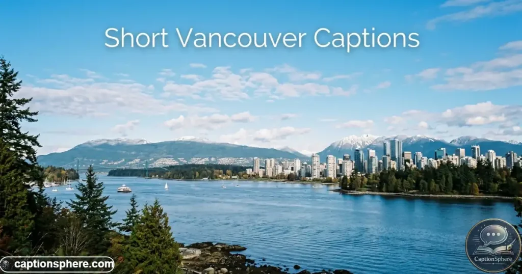 Vancouver skyline, harbor, trees, and mountains framed in a clean scenic composition