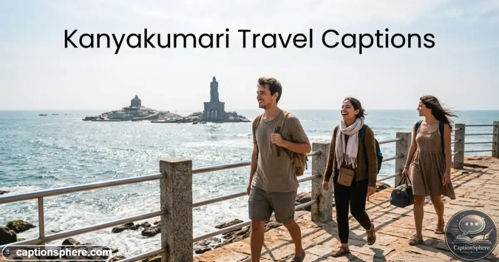 Travelers walking along Kanyakumari coast during a vacation