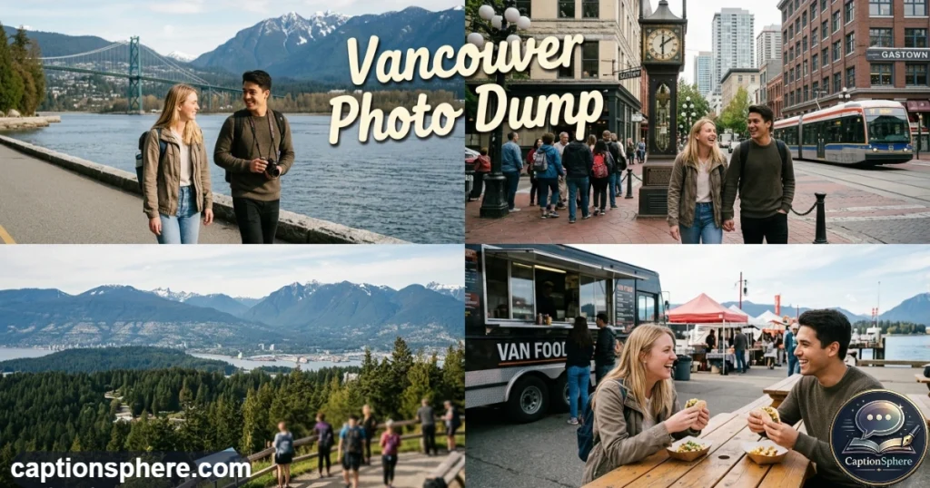 Travelers photographing Vancouver streets, mountains, food, and waterfront scenes