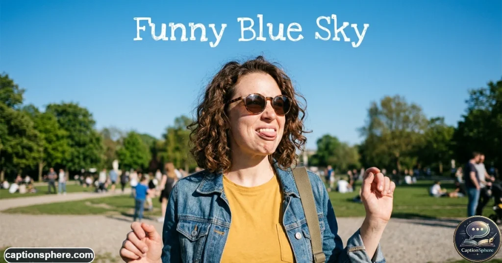 Smiling person wearing sunglasses outdoors under a cloudless sky