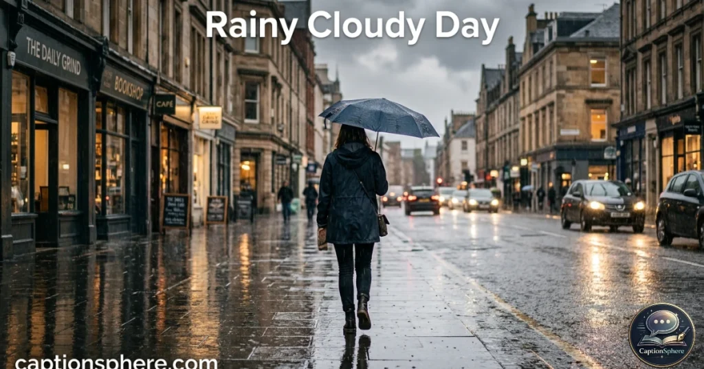 Person holding an umbrella on a wet reflective street