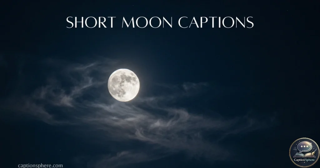 Bright moon surrounded by dark blue sky and sparse wispy clouds