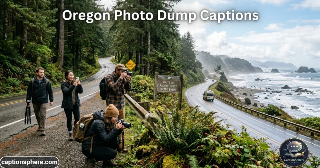 Travelers photographing scenery during a varied Oregon road trip