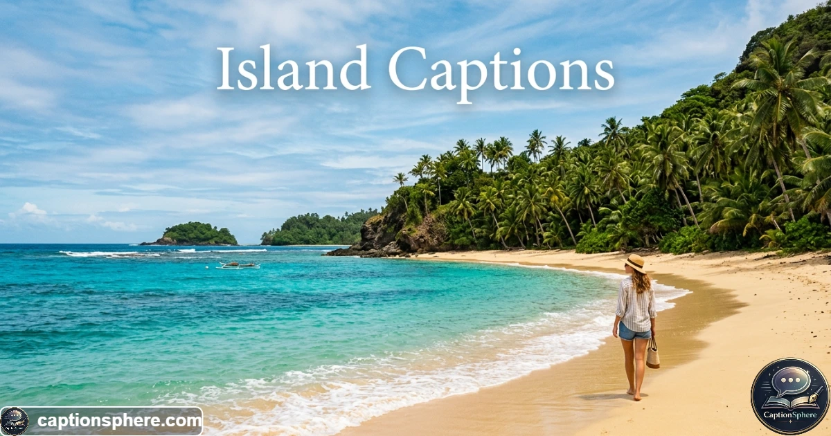 Tropical island beach with turquoise water, palm trees, and traveler enjoying the view
