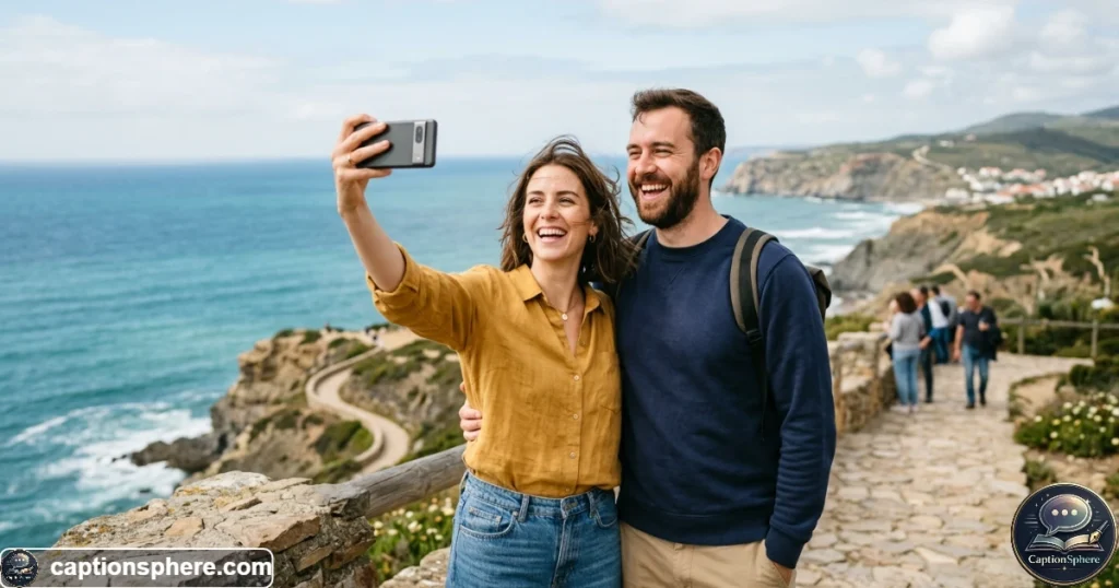 Couple taking a natural candid photo together during a memorable day