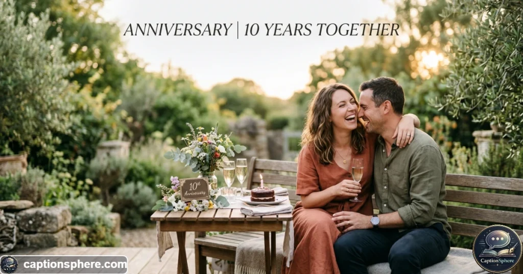 Affectionate couple laughing together during a sweet anniversary moment