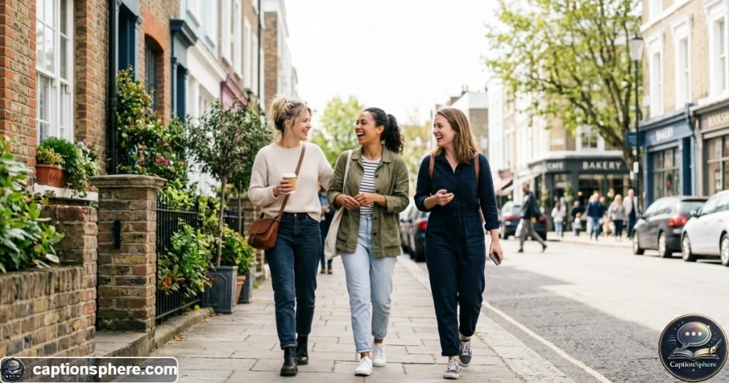 Friends sharing a natural smile during a relaxed outdoor moment