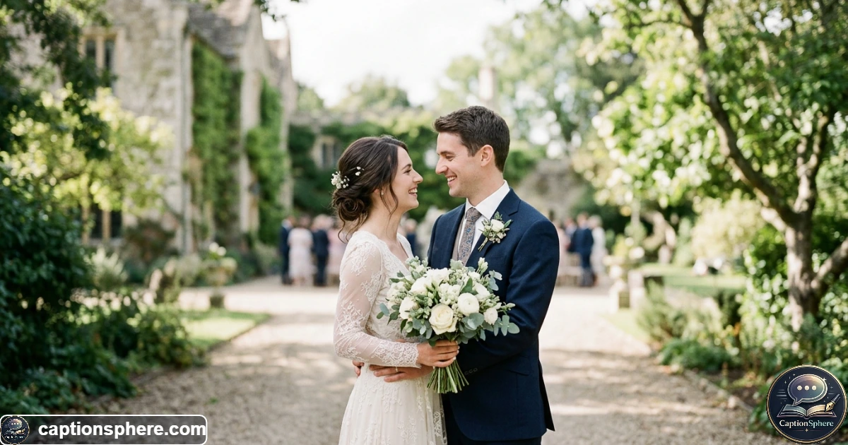 Newlywed couple sharing a simple intimate portrait after their wedding ceremony