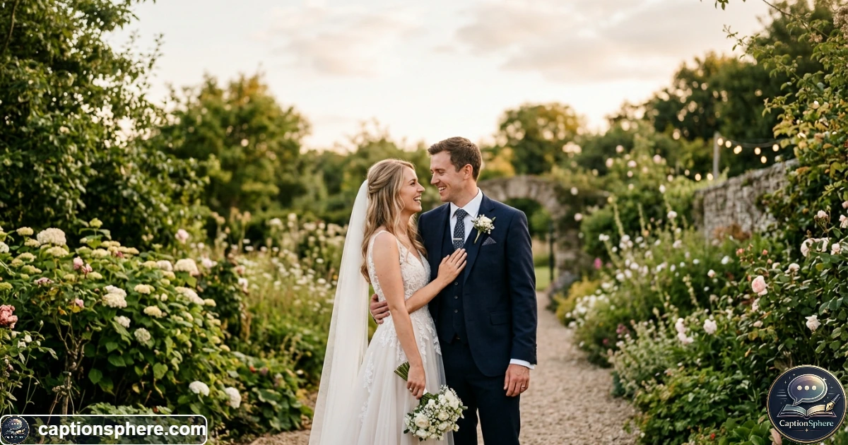 Newlywed couple sharing a tender moment after their wedding ceremony