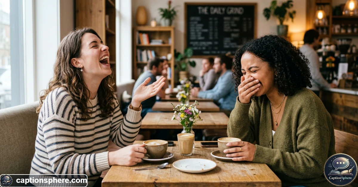 Best friends laughing together after sharing a funny private joke