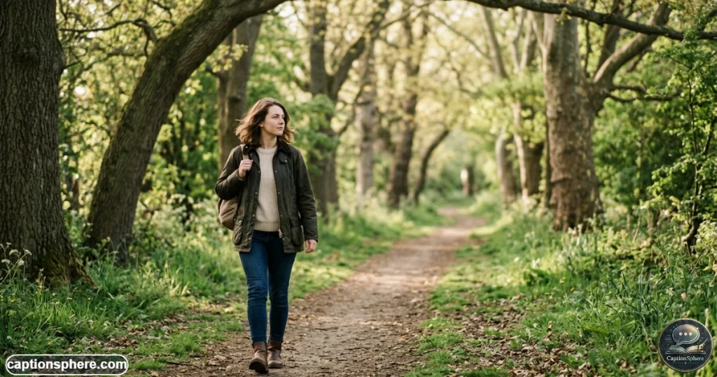 Person walking outside peacefully while moving forward after heartbreak