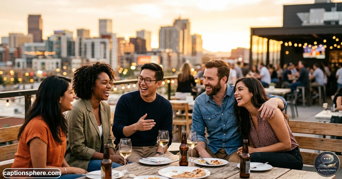 True friends laughing together outdoors during a relaxed friendship moment