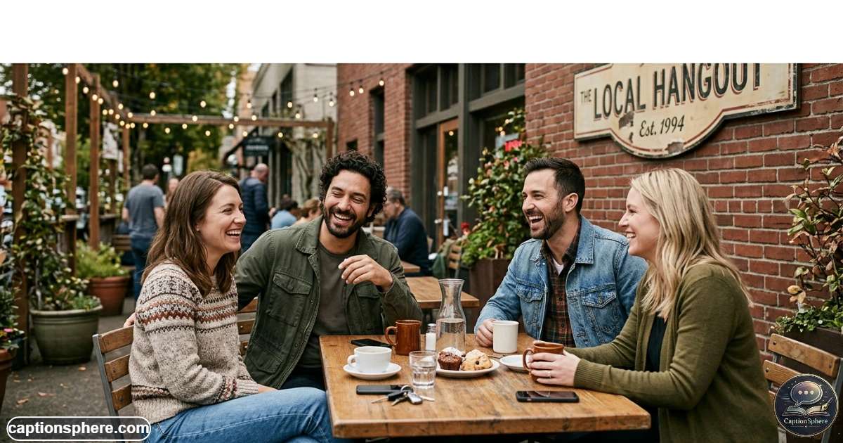 Longtime childhood friends reconnecting and laughing together years later