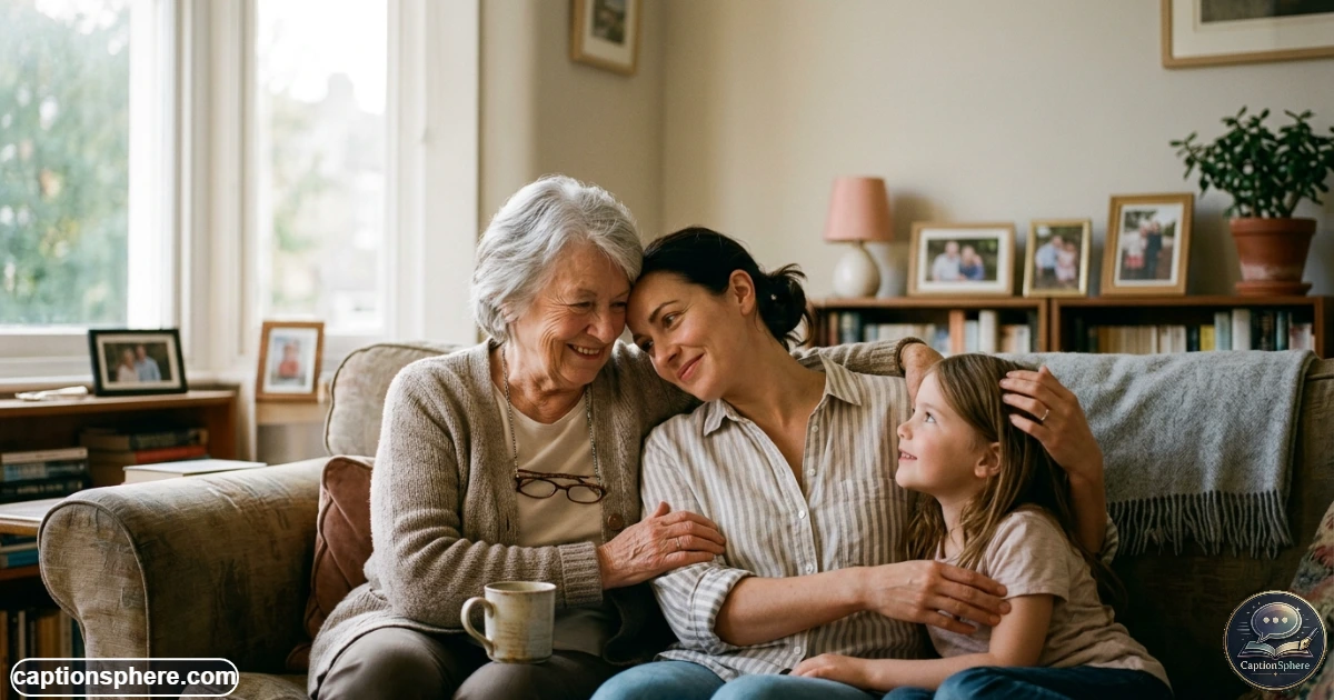 Family sharing a quiet heartfelt moment together at home