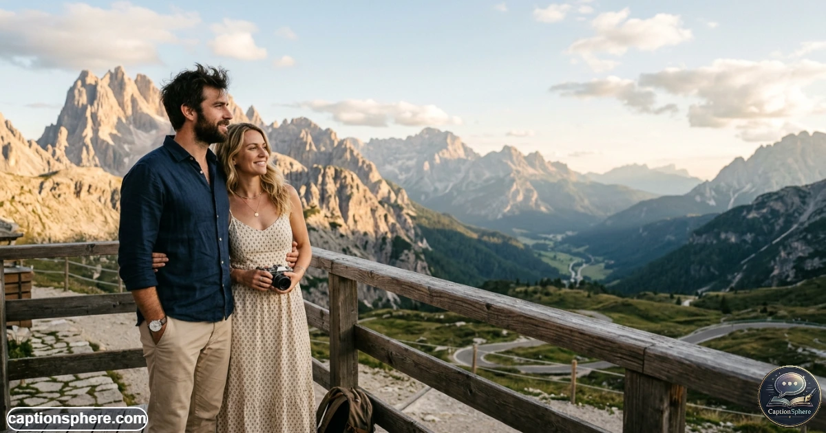 Couple enjoying a beautiful vacation moment together outdoors