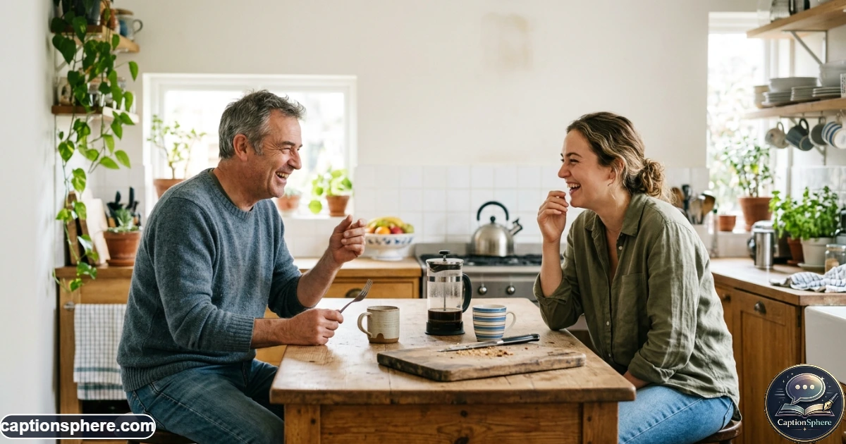 Father and daughter laughing together during a playful everyday family moment